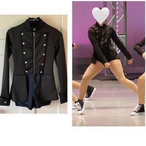 Black one piece Weissman dance costume, size LC Large Child